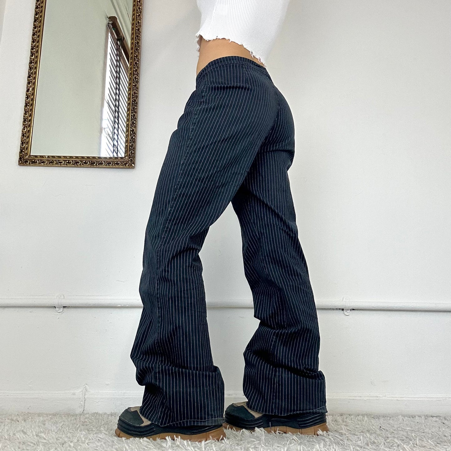 moschino pinstripe trousers