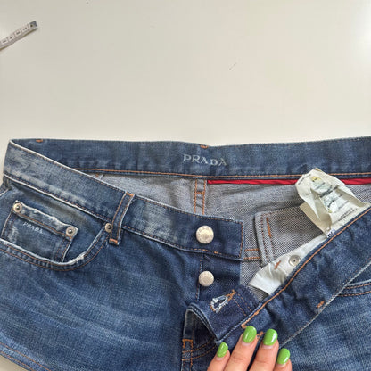 prada denim shorts