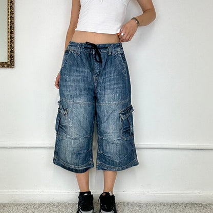 baggy denim shorts