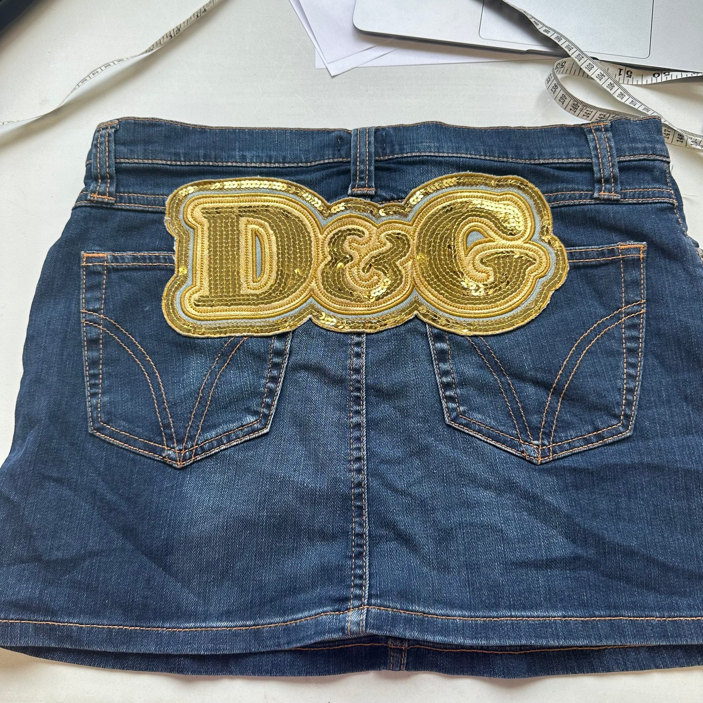 dolce & gabbana denim mini skirt