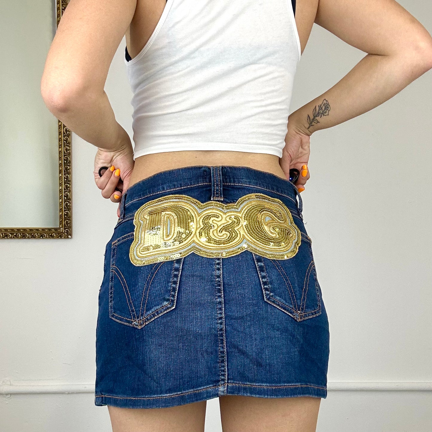 dolce & gabbana denim mini skirt