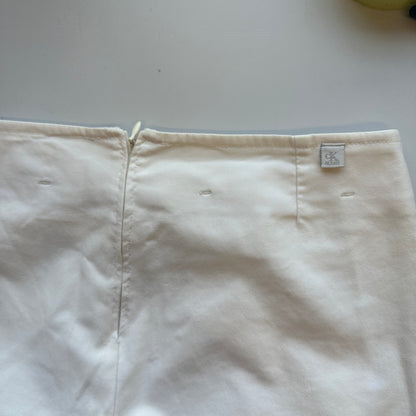 calvin klein wide leg white trousers