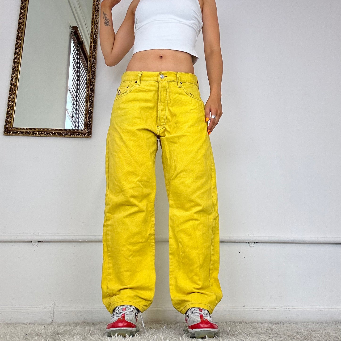 90's yellow baggy jeans by energie