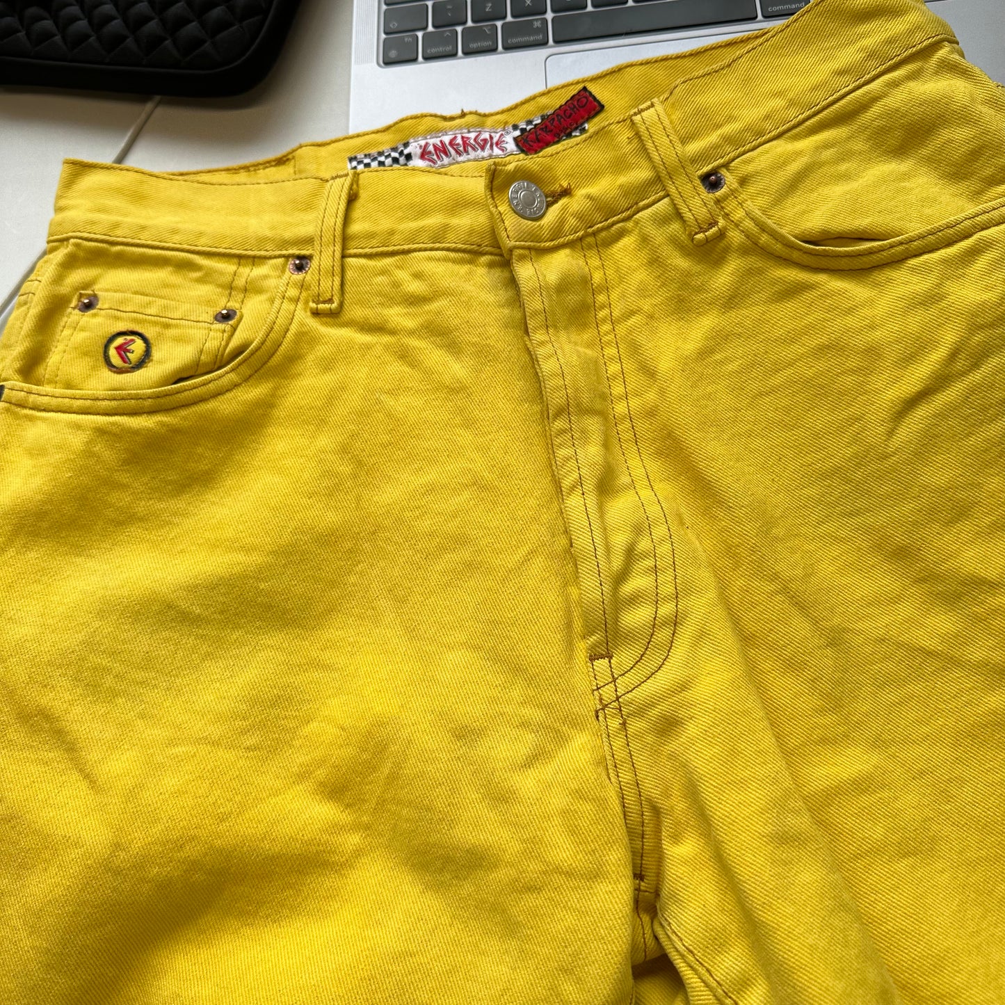 90's yellow baggy jeans by energie