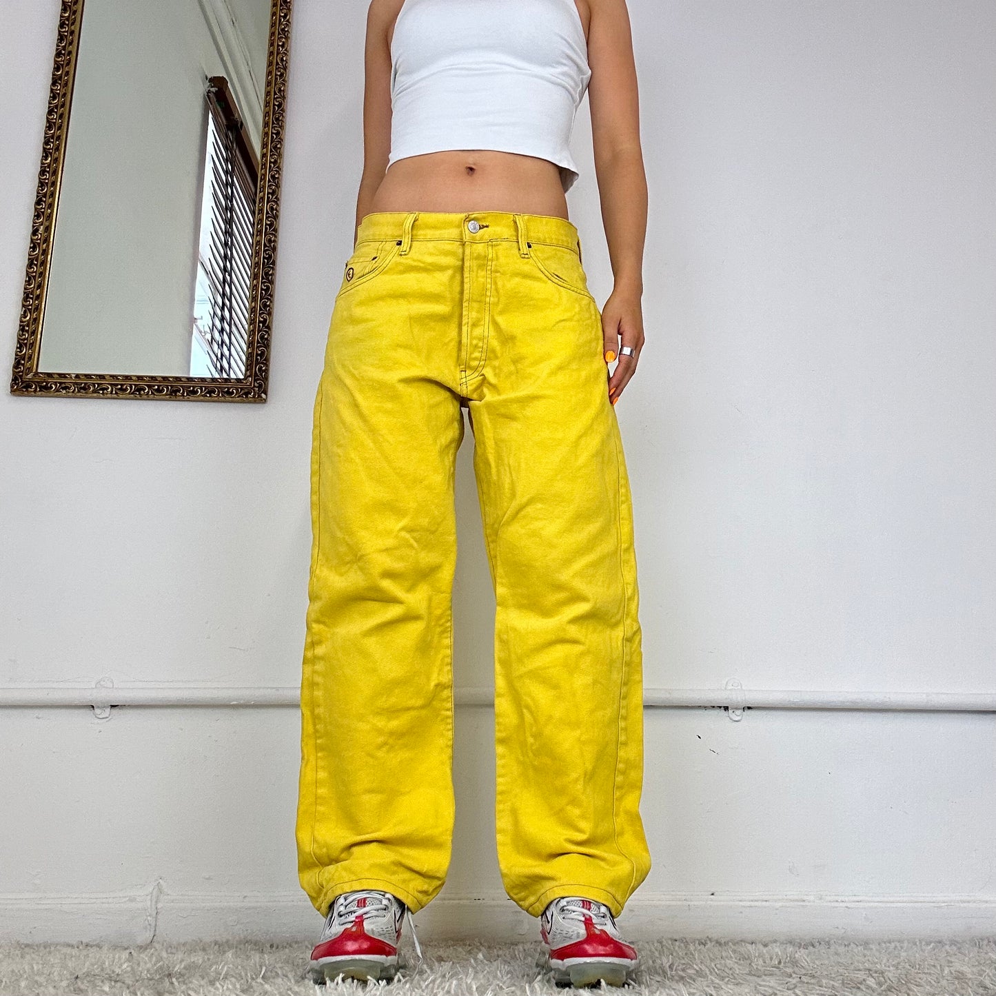 90's yellow baggy jeans by energie