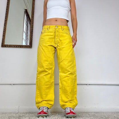 90's yellow baggy jeans by energie