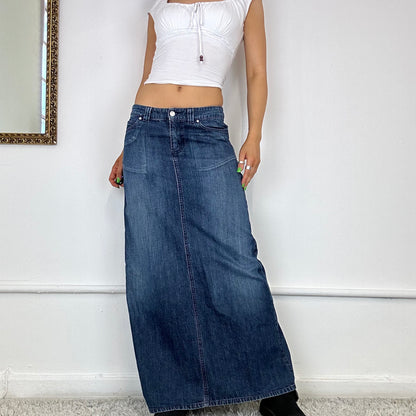 miss sixty denim maxi skirt