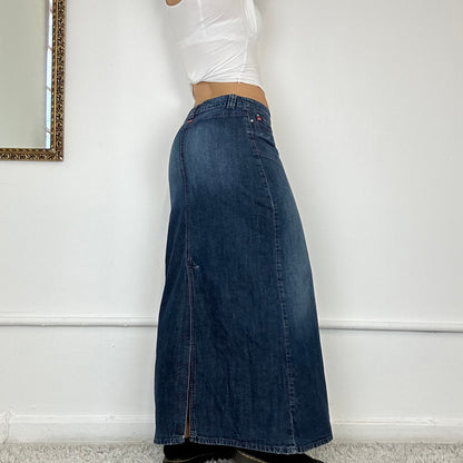 miss sixty denim maxi skirt