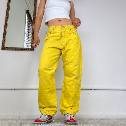 90's yellow baggy jeans by energie