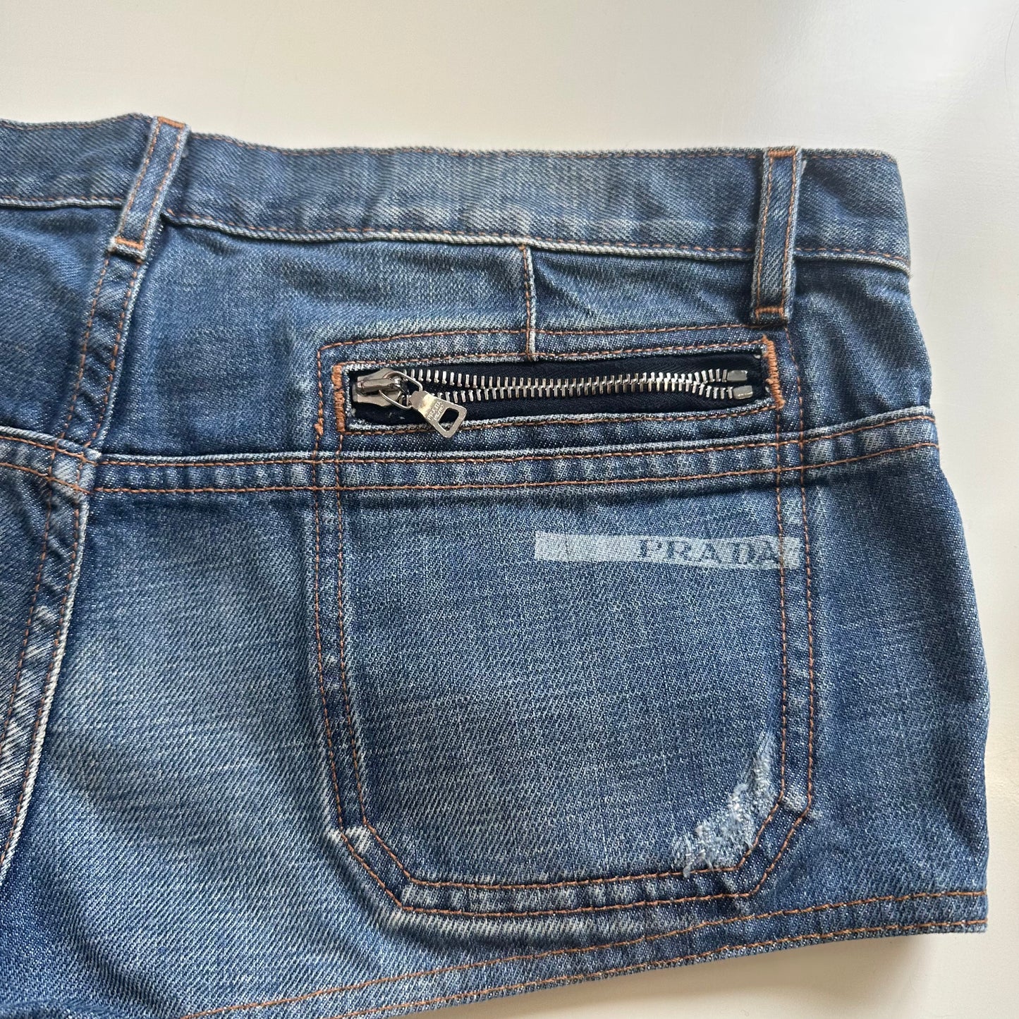 prada denim shorts