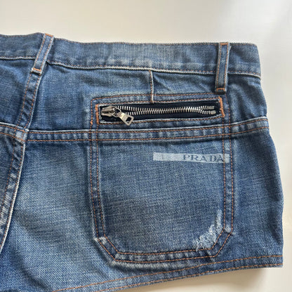 prada denim shorts