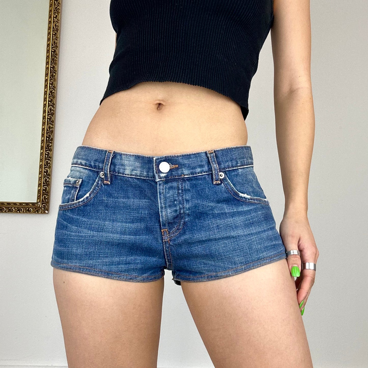 prada denim shorts