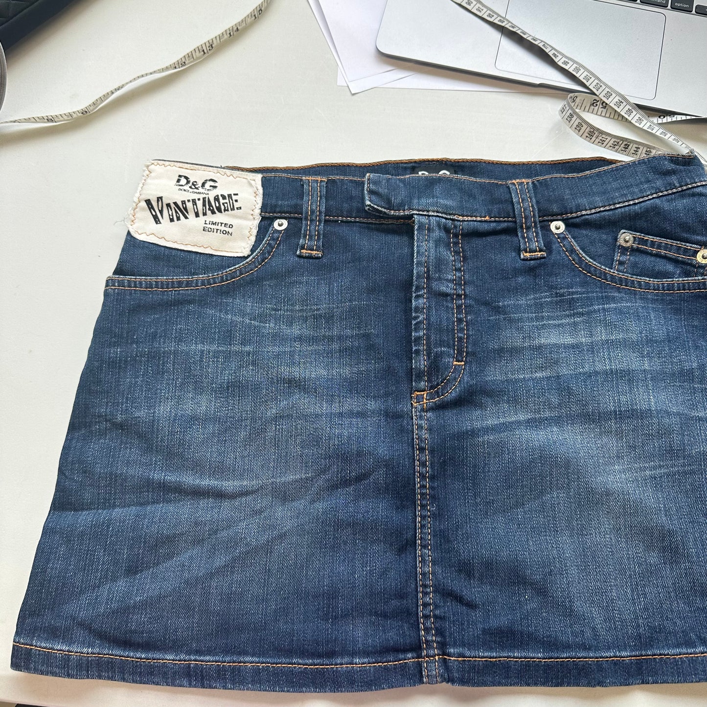 dolce & gabbana denim mini skirt