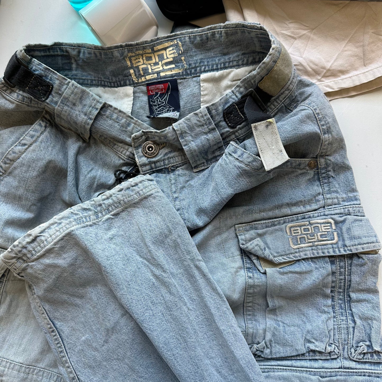 denim cargo jeans