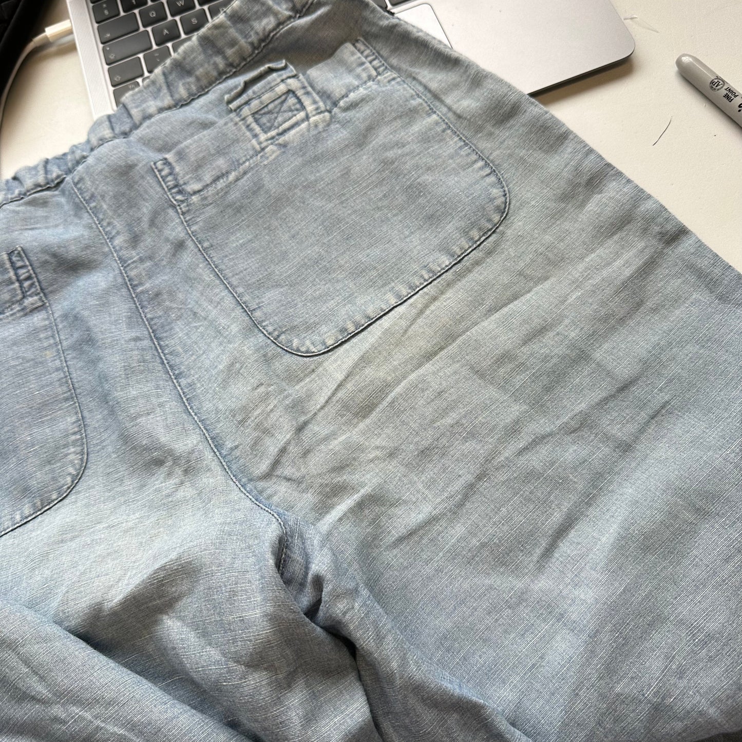 armani lightweight denim trousers