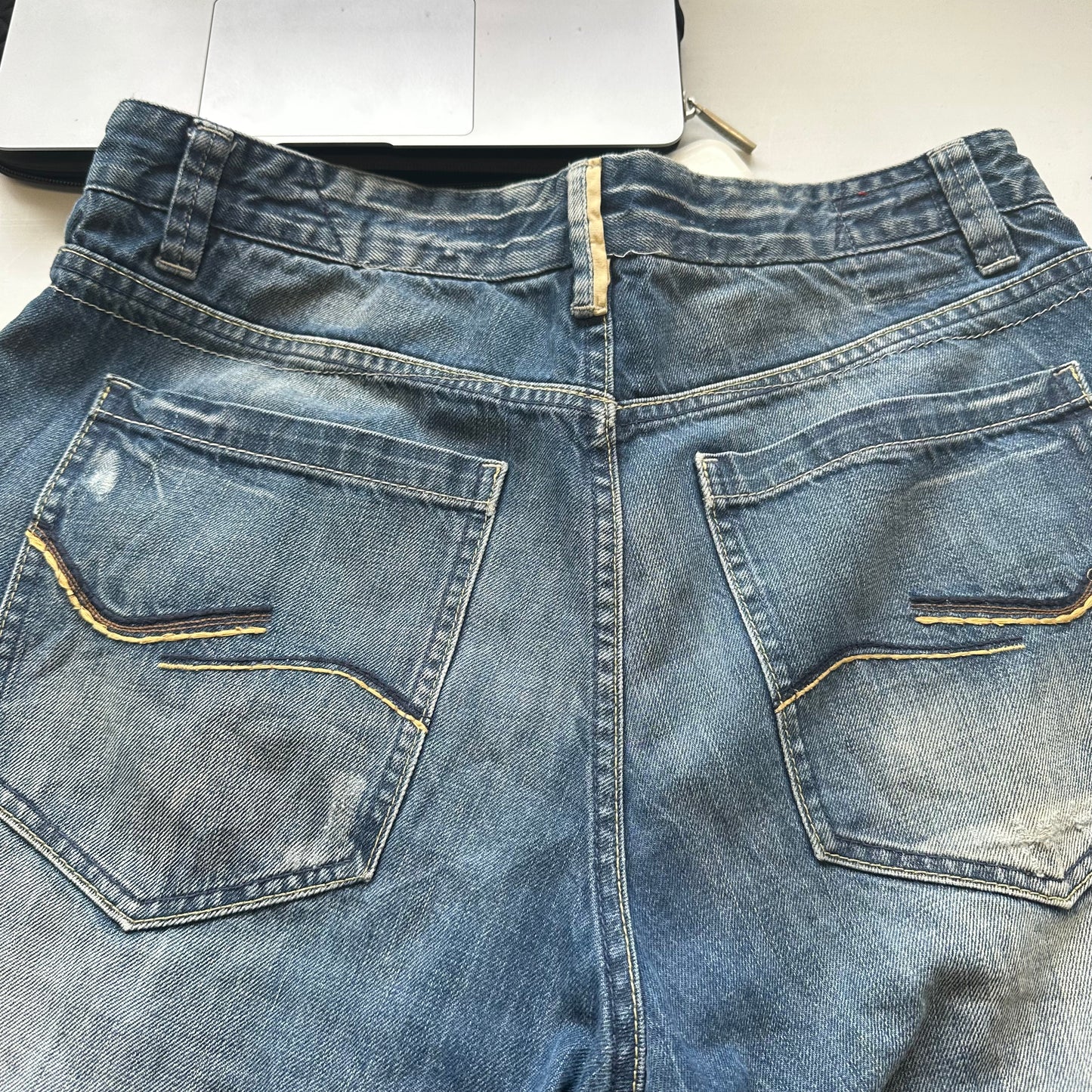 vintage denim skate shorts