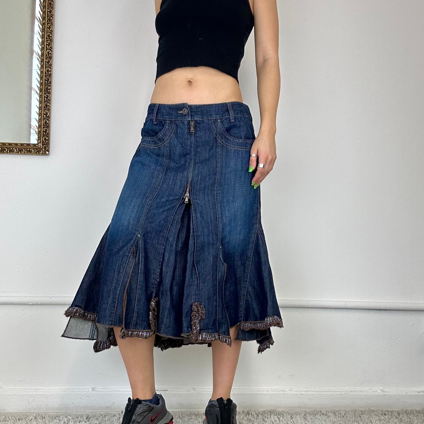 malboro classics denim midi skirt