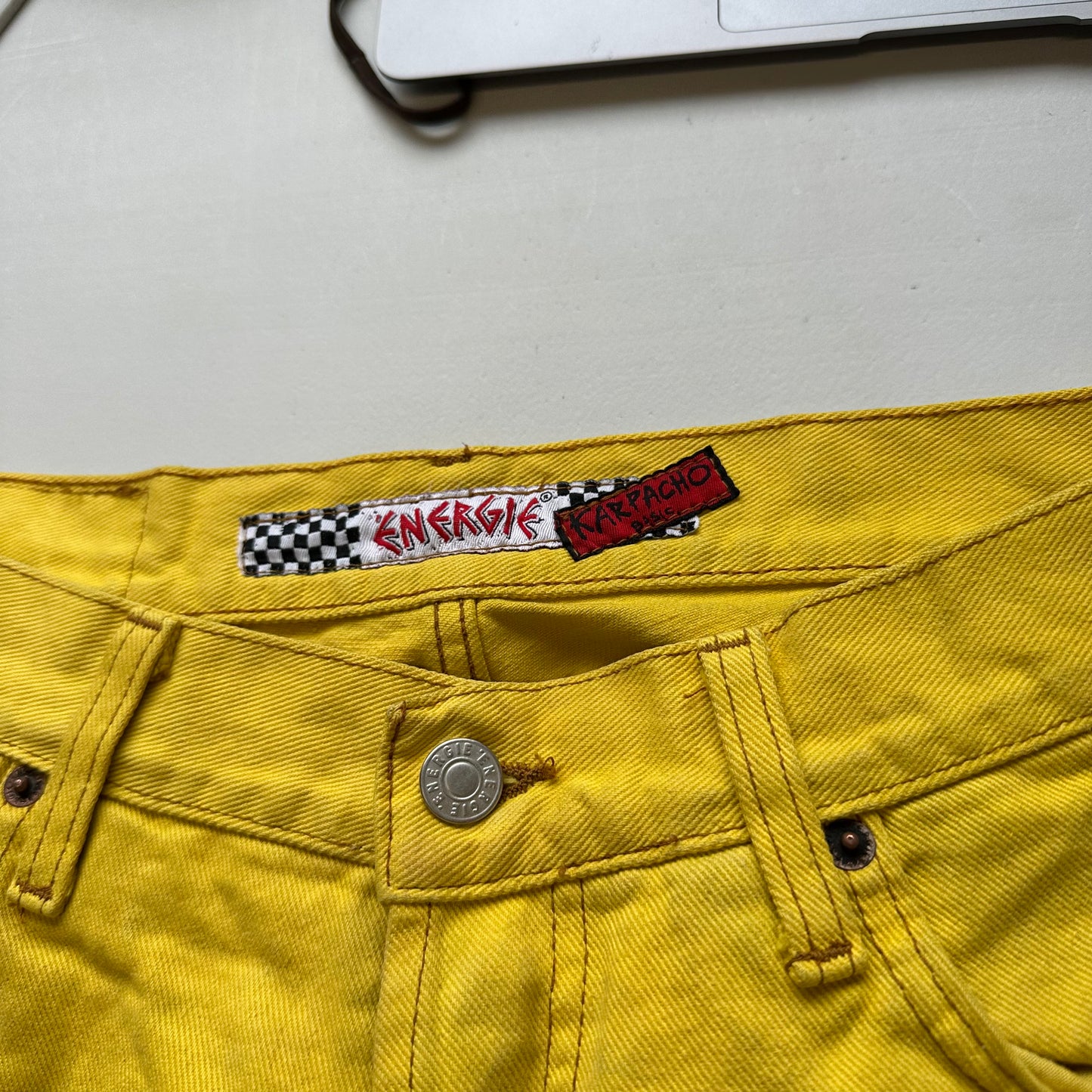 90's yellow baggy jeans by energie