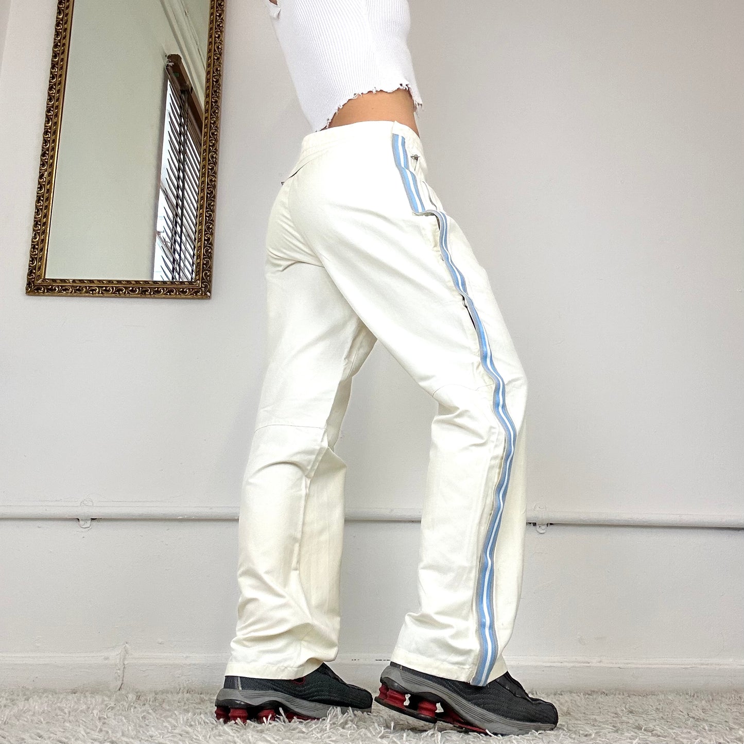 vintage off white prada cargo trousers