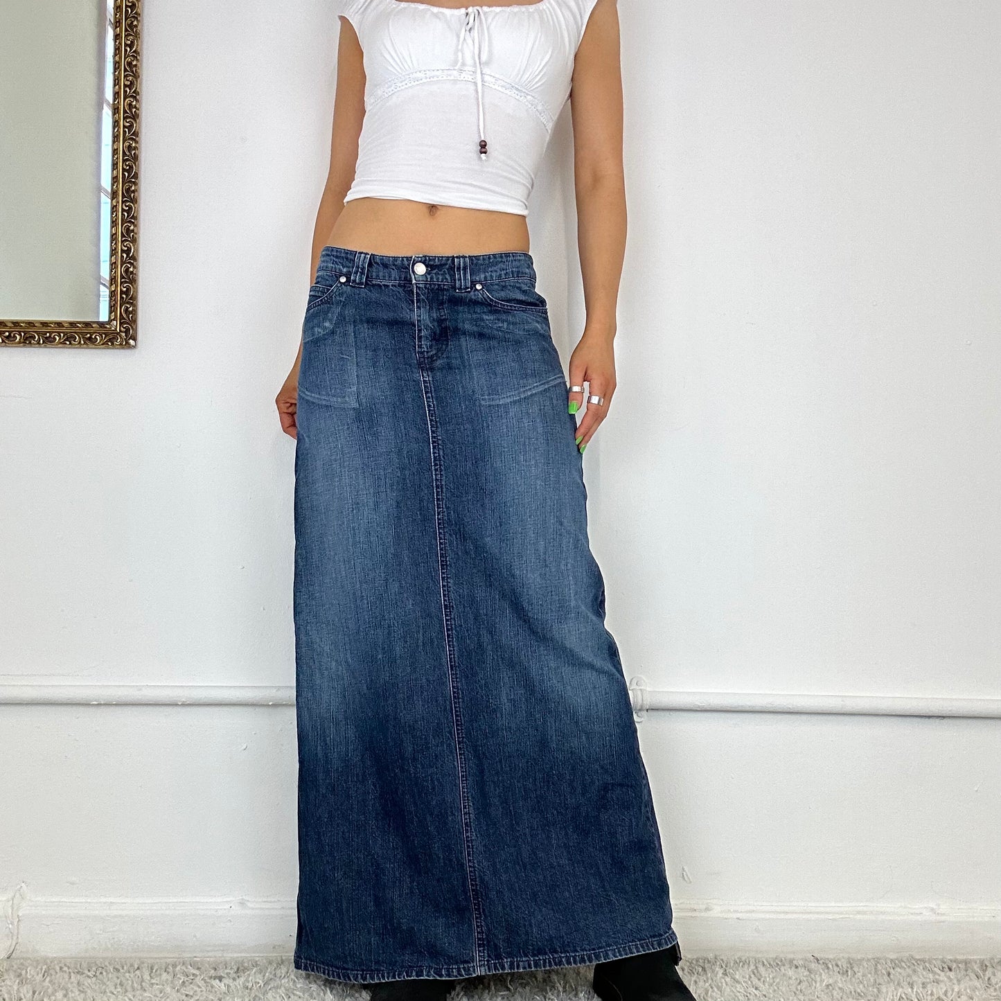 miss sixty denim maxi skirt