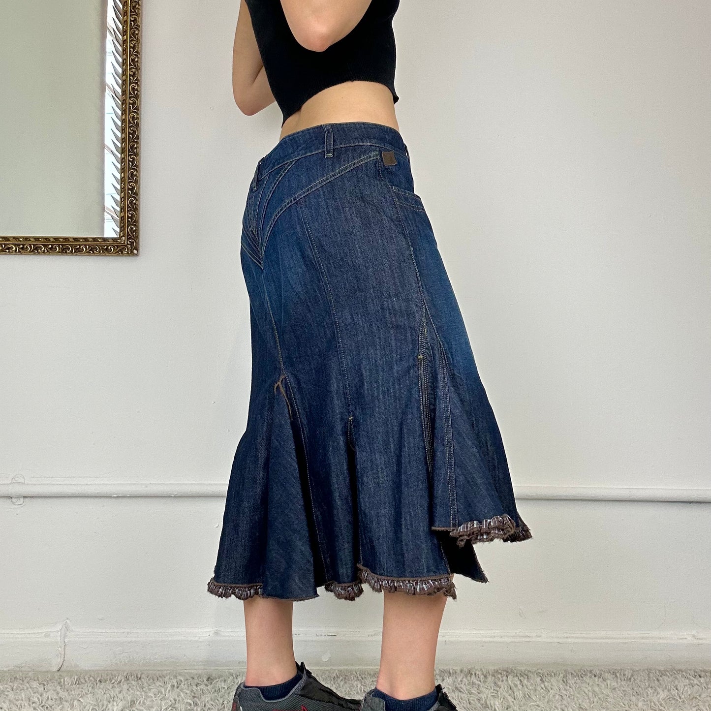 malboro classics denim midi skirt