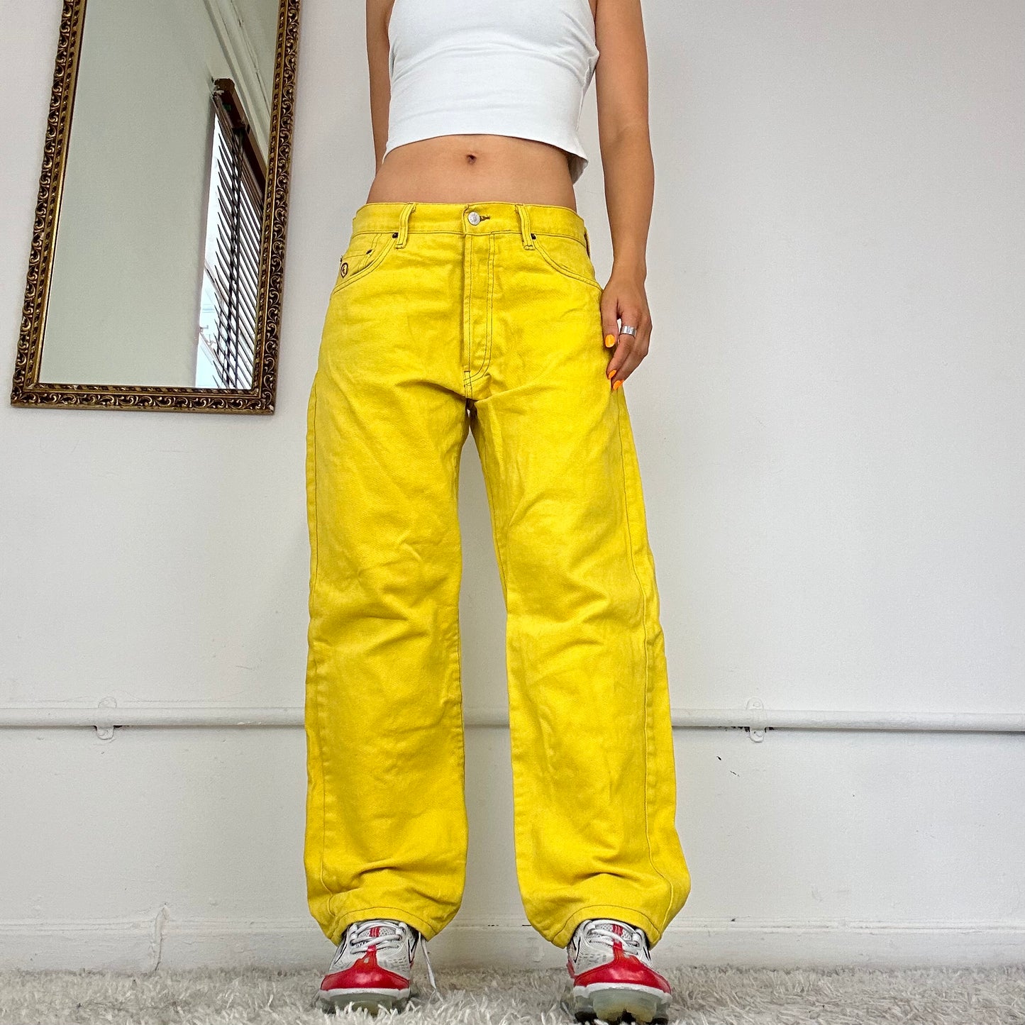 90's yellow baggy jeans by energie