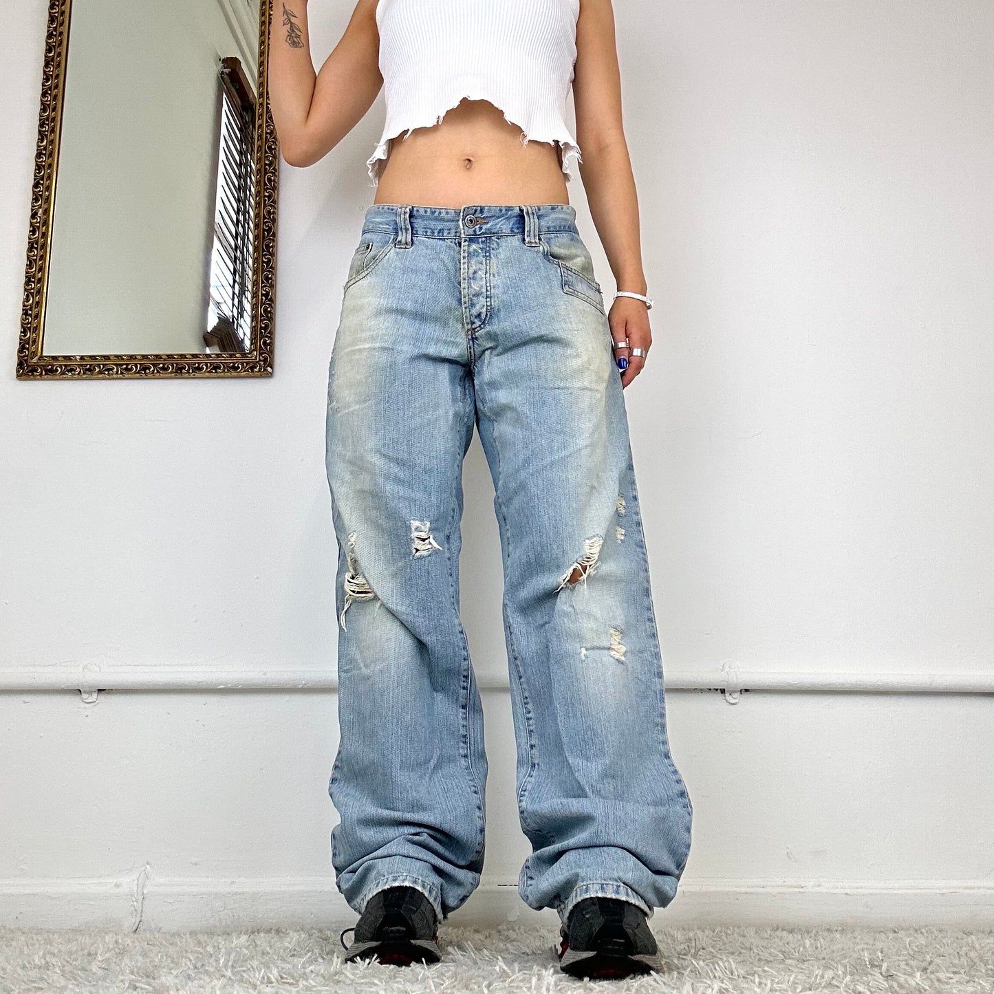 wide leg baggy cargo jeans from dolce & gabbana