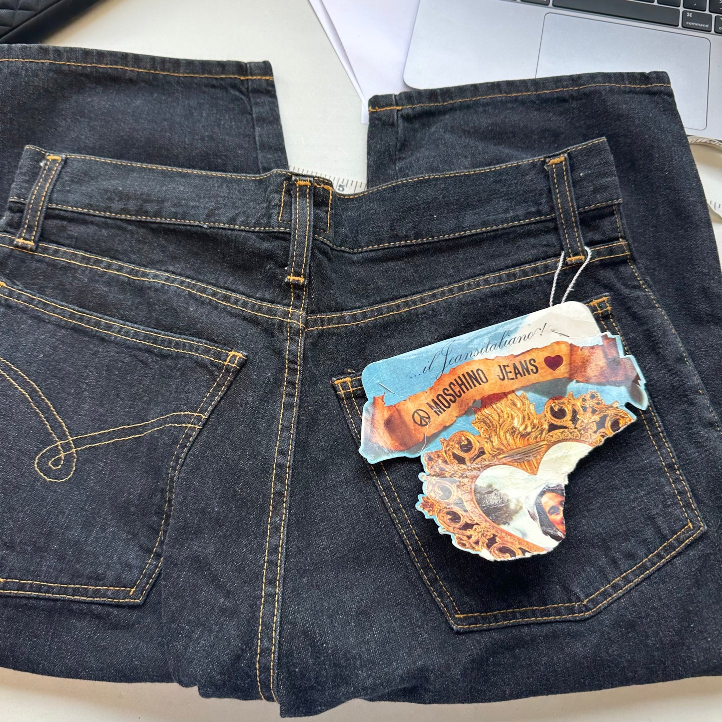 vintage moschino denim shorts