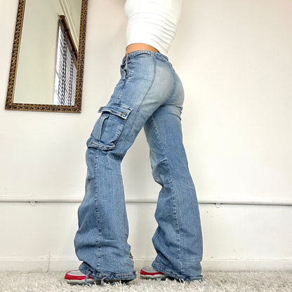 2000s wide leg cargo jeans