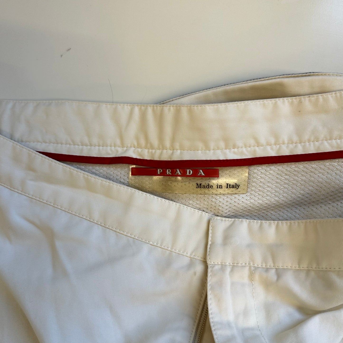 vintage off white prada cargo trousers