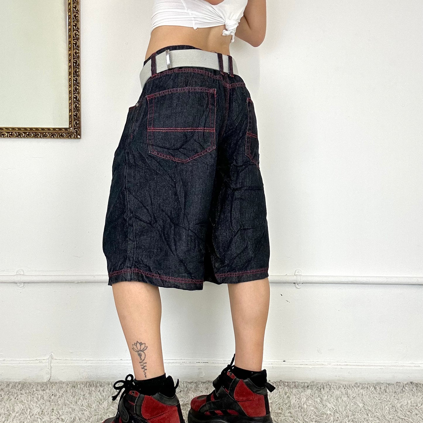 baggy denim skate shorts