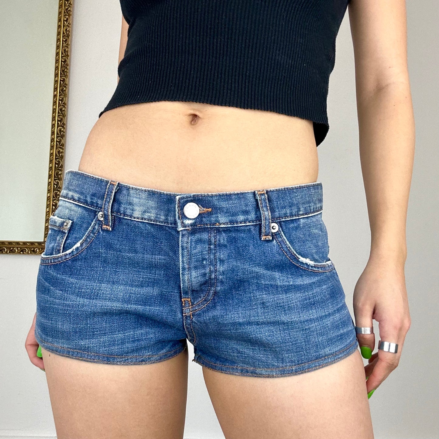 prada denim shorts