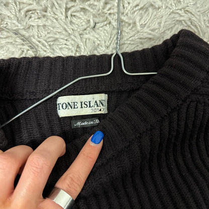 vintage stone island heavy knit jumper