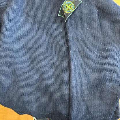 true vintage stone island green badge heavy knitted jumper